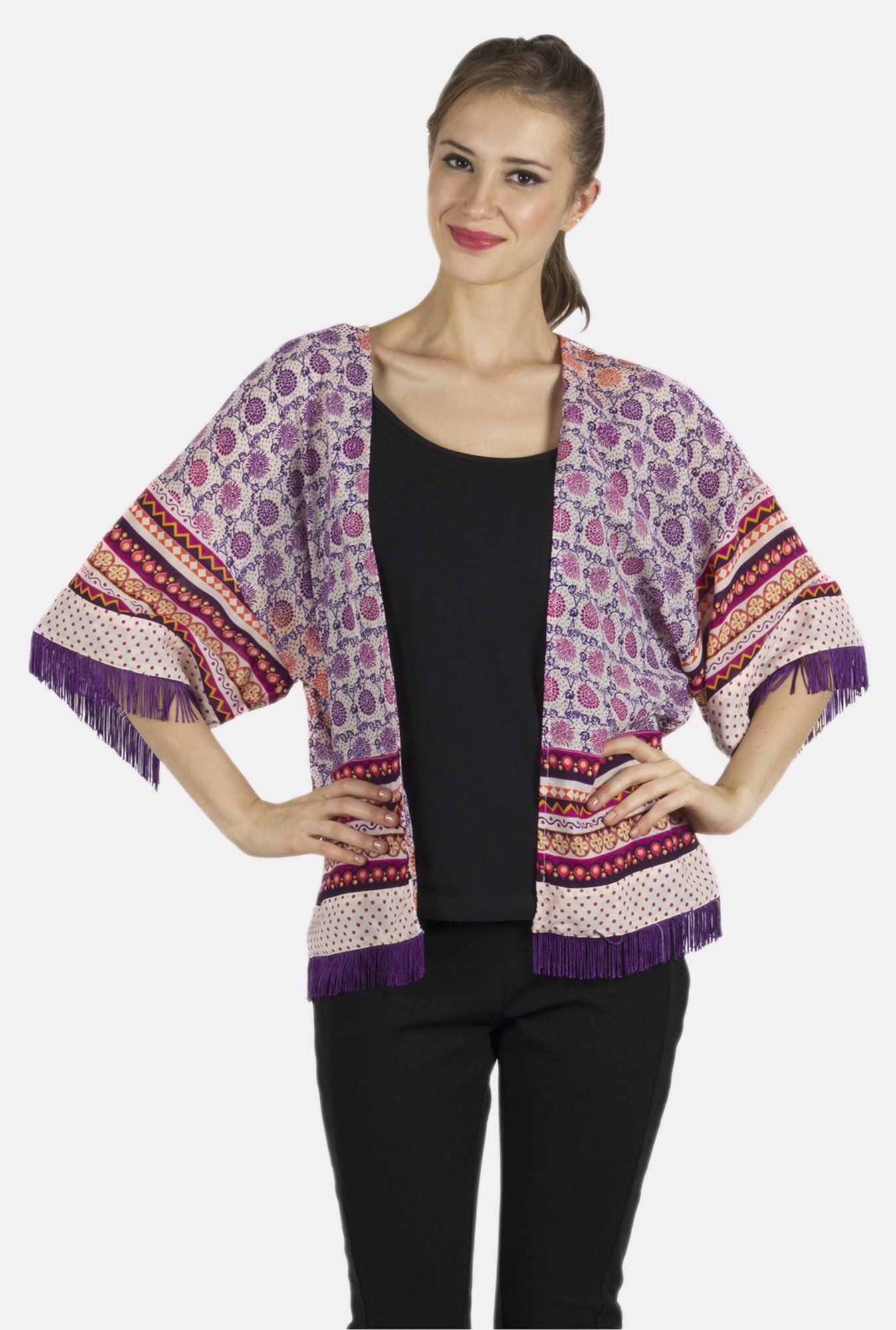 Fusion Beats Multicolor Printed Shrug