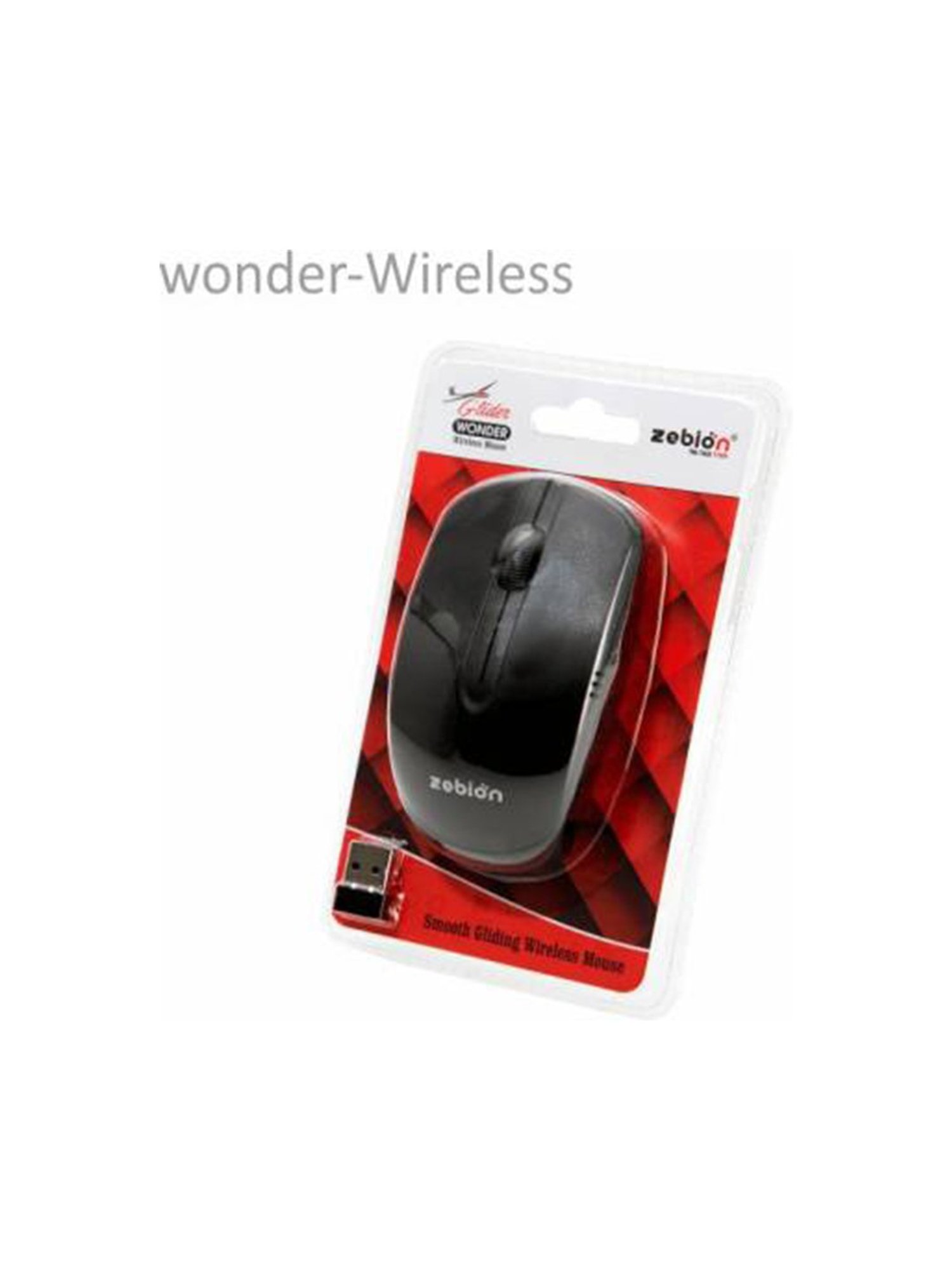 Zebion Wonder Wireless Optical Mouse 2.4Ghz Wireless - Black