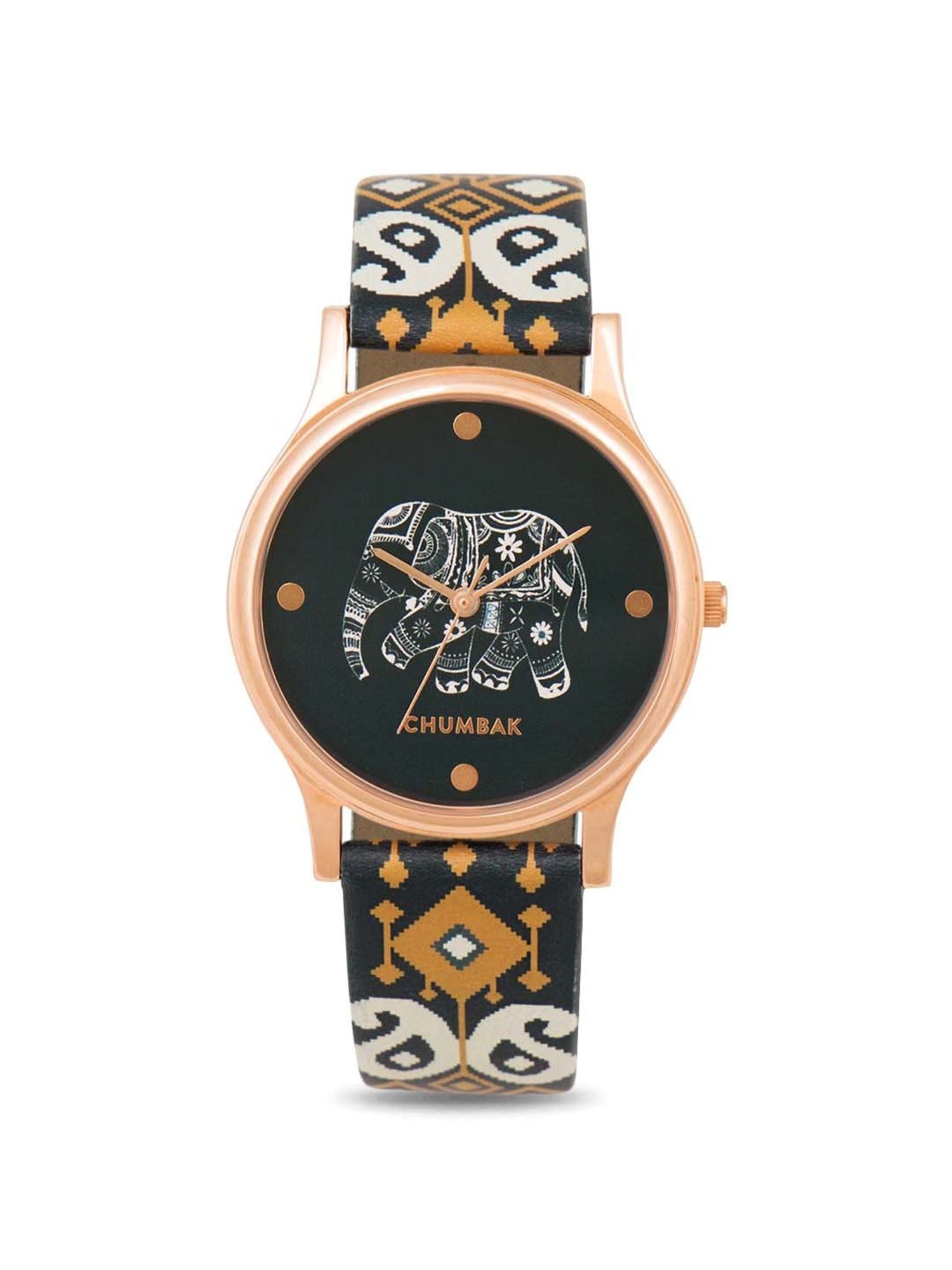 Chumbak IJ7 Paisley Elephant Analog Watch for Women