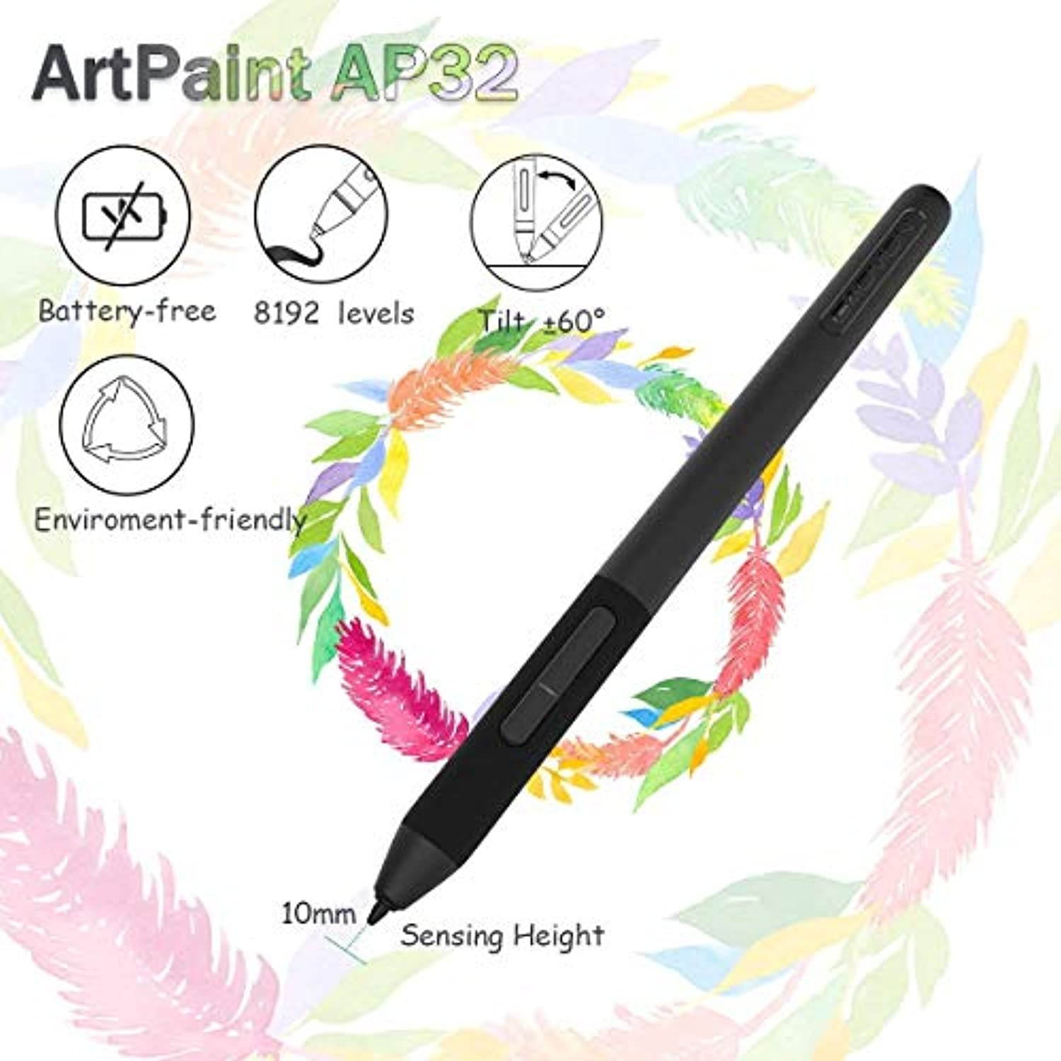 GAOMON M106K PRO 10 x 6.25 Graphics Drawing Tablet  and  Battery-Free Pen AP31 for GAOMON M106K PRO Only