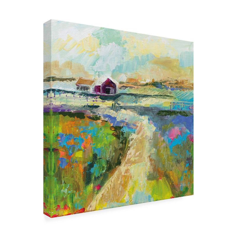 14" x 14" Jeanette Vertentes 'The Pasture' Unframed Wall Canvas - Trademark Fine Art