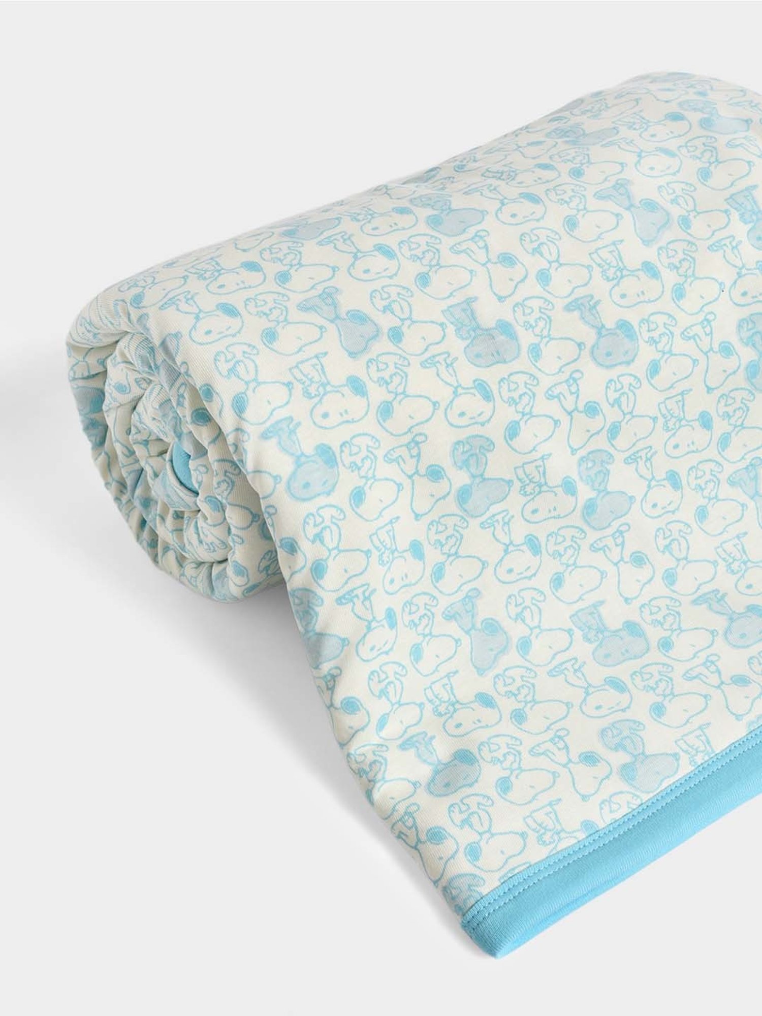 MiArcus Peanuts Snoopy Blue Cotton 160 GSM Knitted Baby Blanket