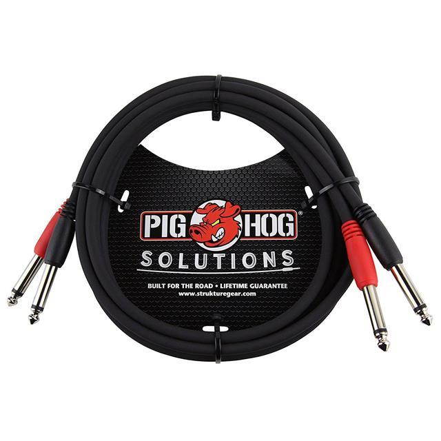 Pig Hog PD-21410 Dual 1/4 inch Mono Cable 10 ft