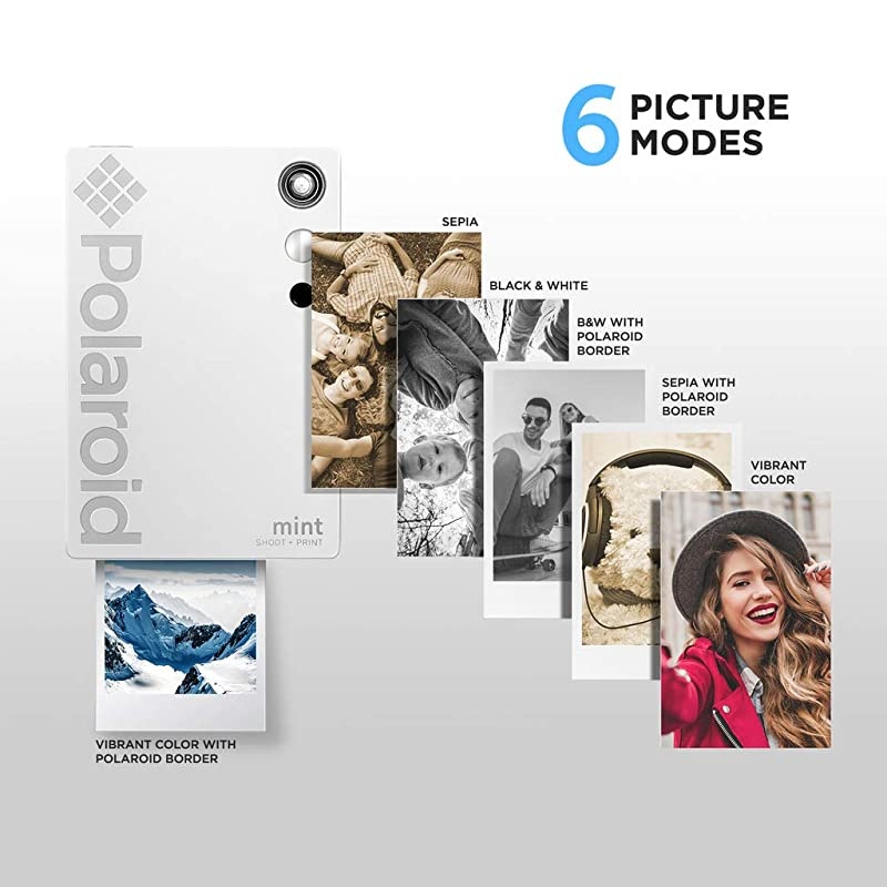 Polaroid Mint Instant Print Digital Camera (Black), Prints on  2x3 Sticky-Backed Photo Paper