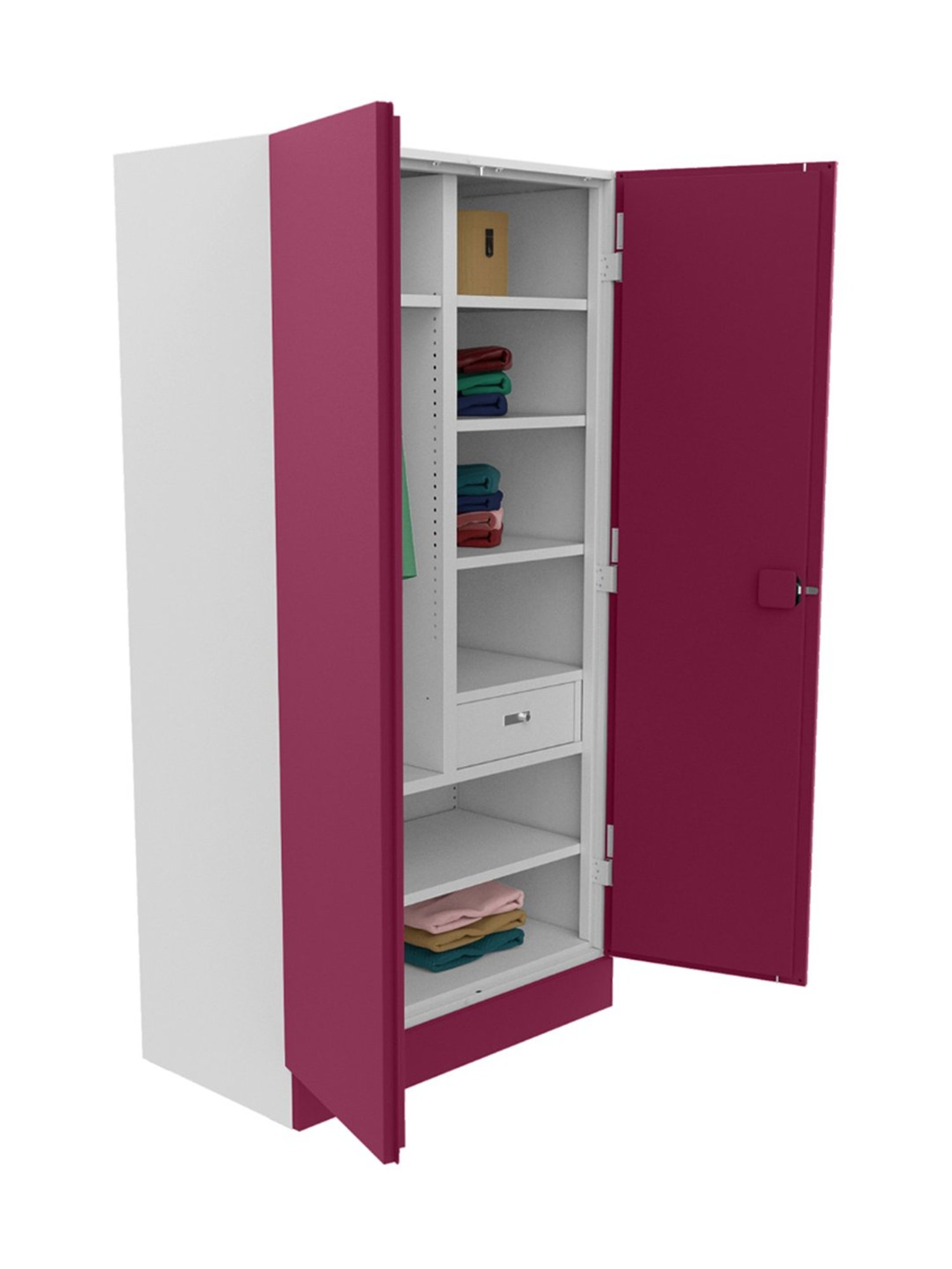 Godrej Interio Auraline  Women Basic 2-Door Almirah, Textured Berry (1-Year Warranty, 1 Drawer)