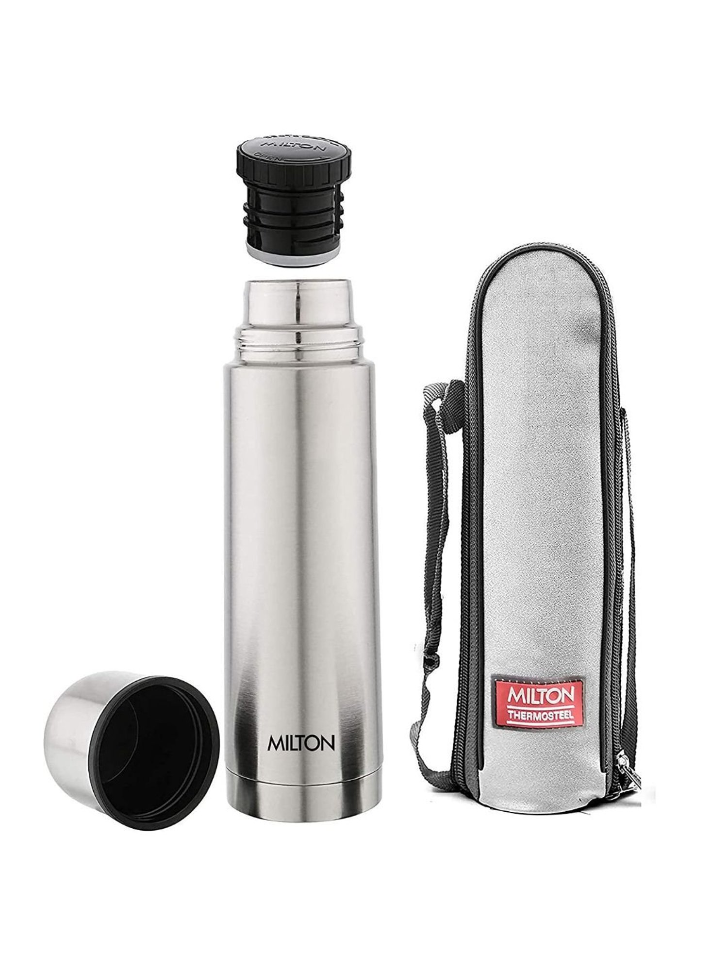 Milton Silver Stainless Steel Thermosteel Vacuum Flasks (0.5 L)