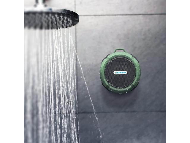 Shower Speaker, Wireless Waterproof Speaker with 5W Driver, Suction Cup, Built-in Mic, Hands-Free Speakerphone---Orange