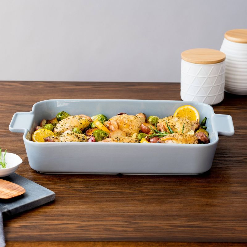 CorningWare Modern Stoneware 10"x15" Oblong Ceramic Baking Dish - Ash