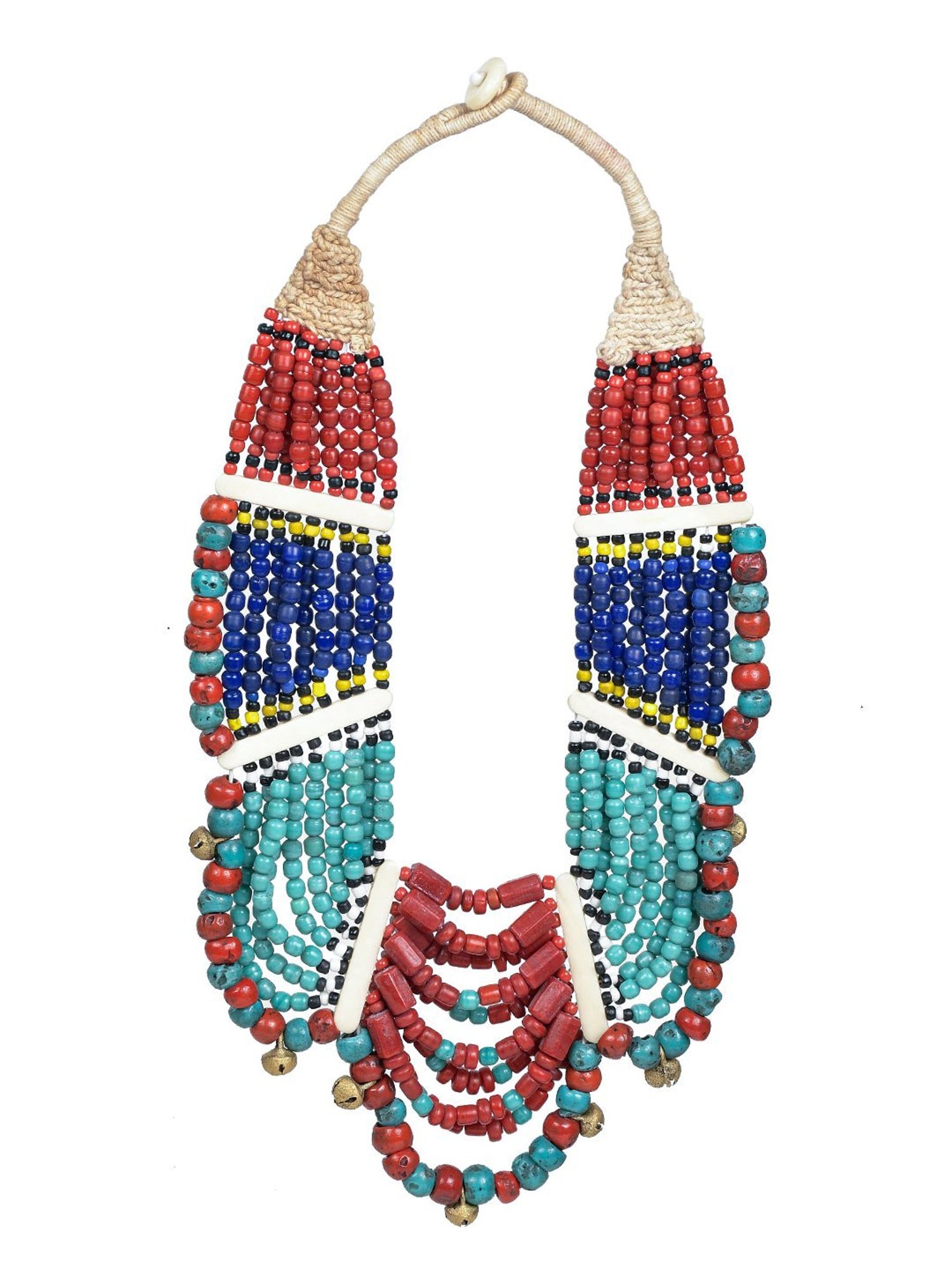 Imli Street Multicolor Vintage Naga Beaded Tribal Necklace