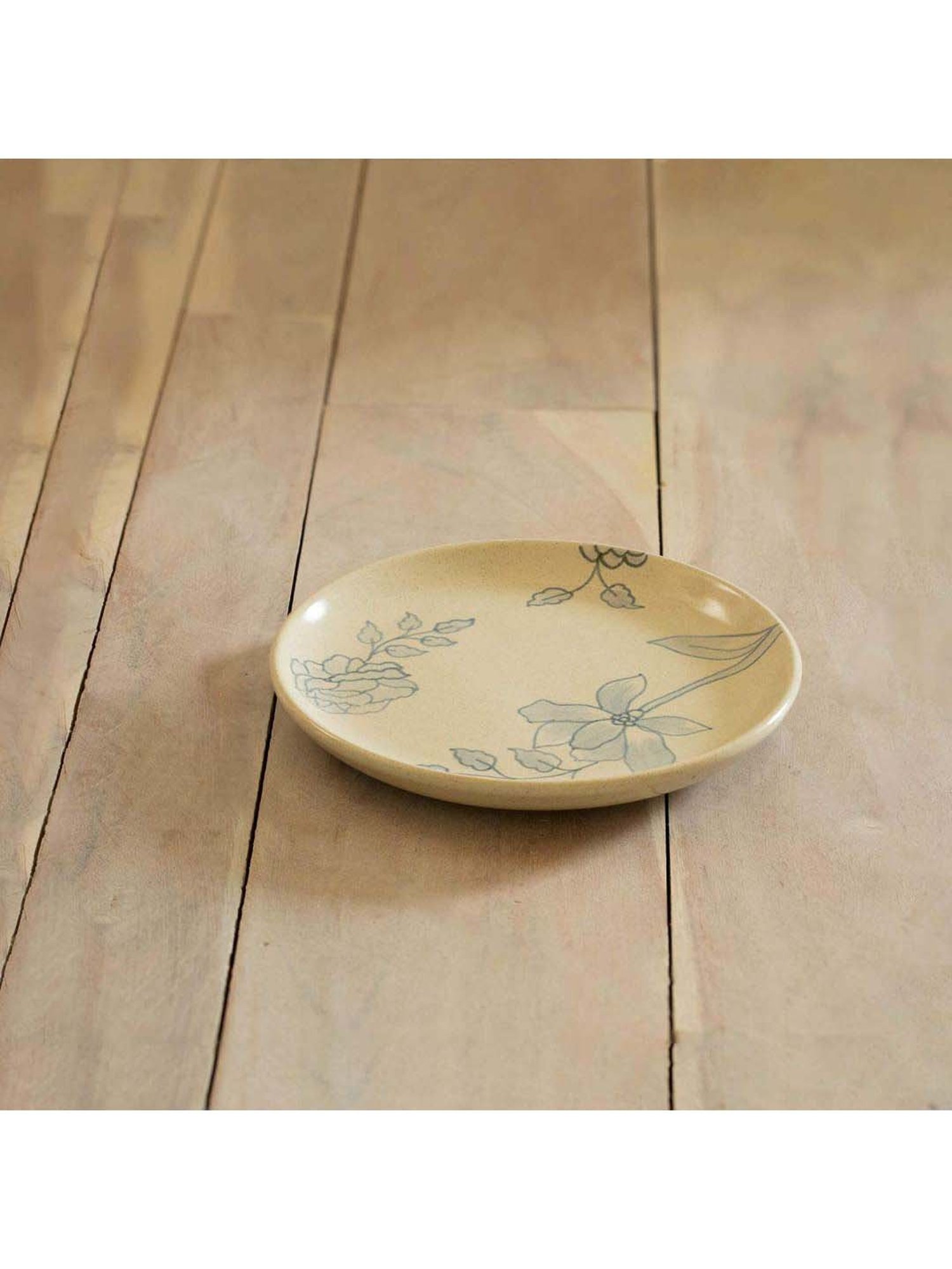 ellementry Fiore Cream Ceramic Side Plate - Set of 1