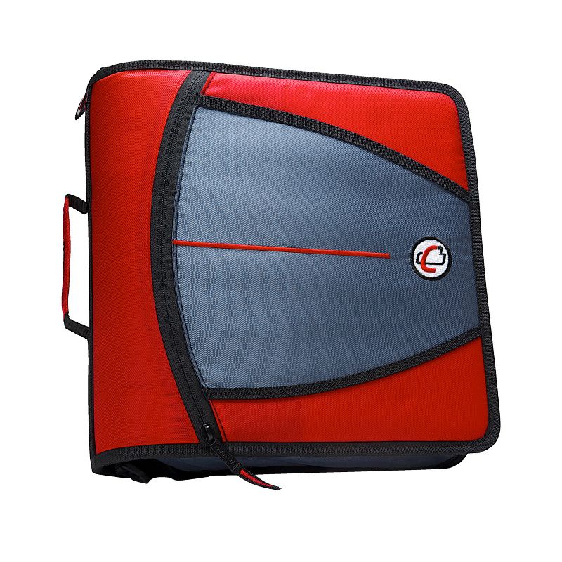Case-it Mighty Zip Tab O-Ring Binder, Red, 3 Inches