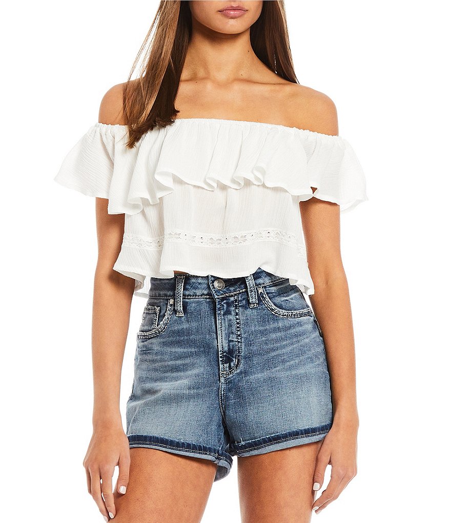 June & Hudson Short Tie Sleeve Knit Tee