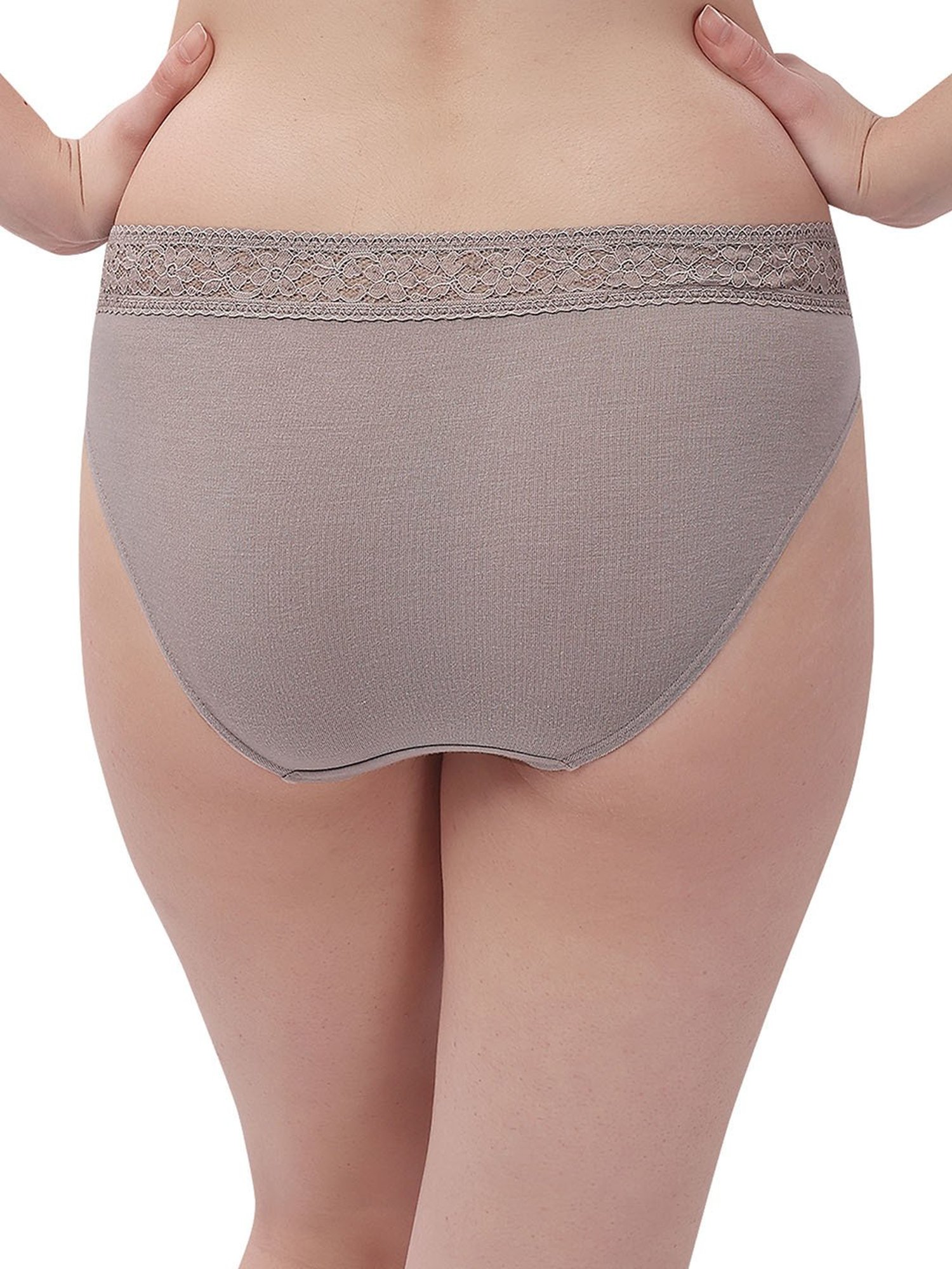 Soie Maroon & Light Brown Lace Hipster Panty - Pack of 2