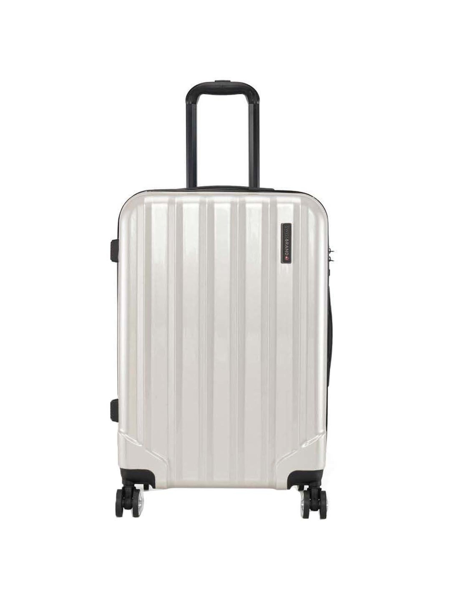 Swiss Brand Baden Silver Medium Hard Trolley Bag - 24 cm