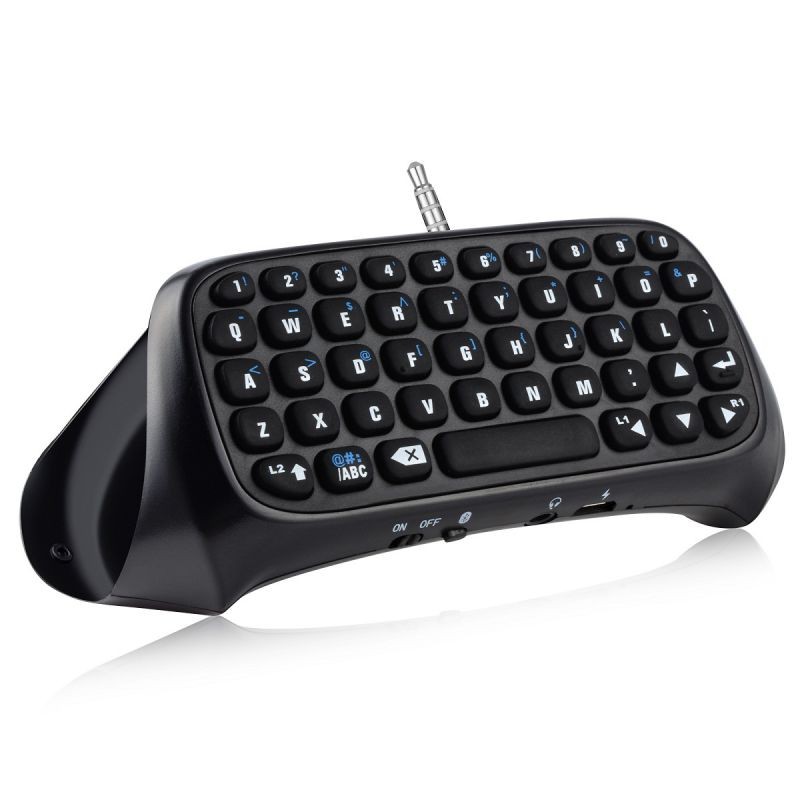 PS4 Controller Keyboard, Megadream Wireless Mini Gaming Online Message Chat Keypad Chatpad for Sony Playstation PS4, PS4 Slim, PS4 Pro Controller - Black