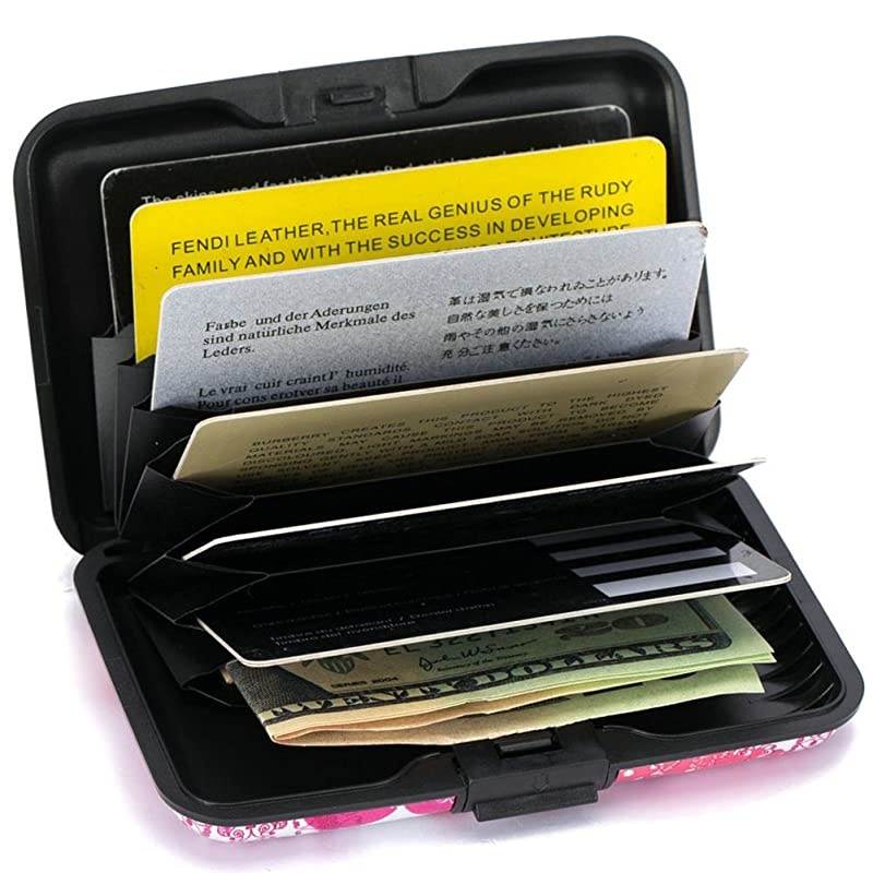 Mini RFID Aluminum Wallet Credit Cards Holder Business Card Case Metal ID Case for Men Women heart