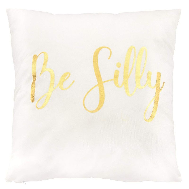 Juvale Set of 4 Pillow Case Cushion Cover with Gold Foil - Be Silly, Be Bright, Be Kind, Be Honest 17x17 in