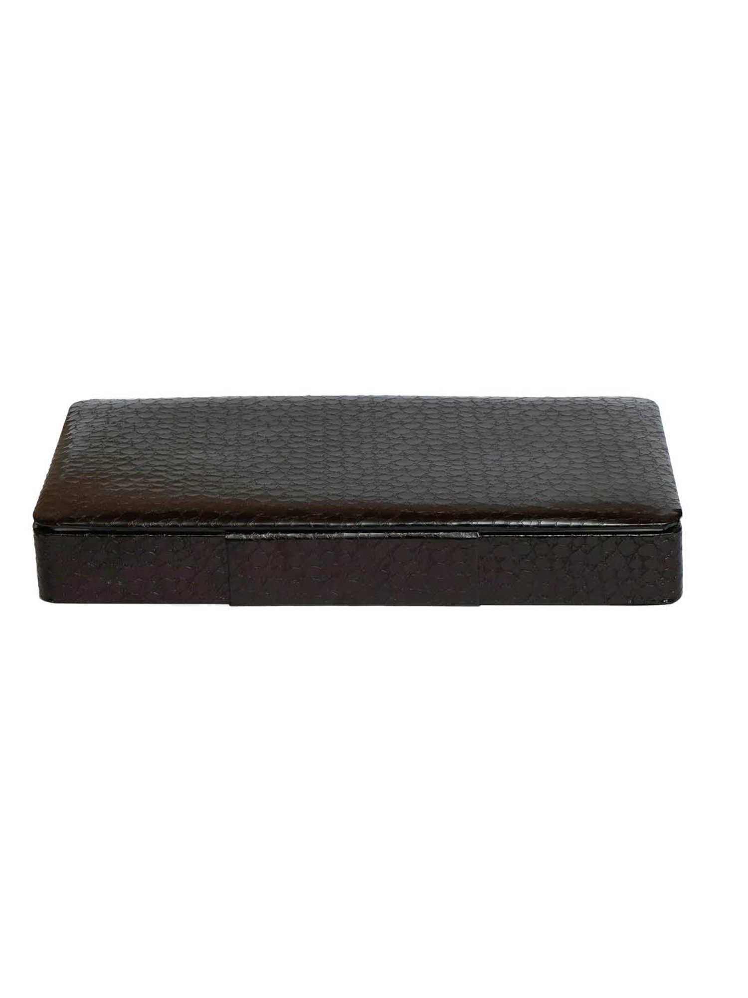 eCraftIndia Black Leather Rexine Multipurpose Organizer Box - Set of 1
