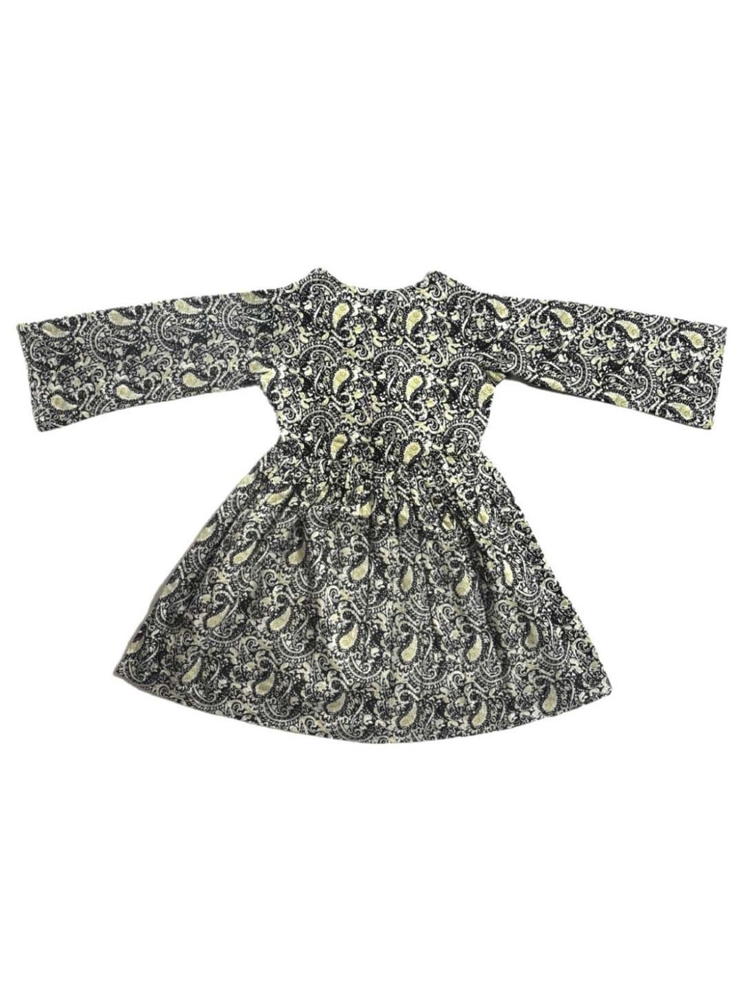 Bella Moda Kids Black Cotton Printed Full Sleeves Dress