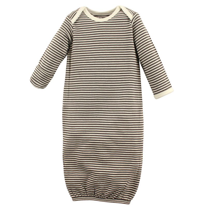 Touched by Nature Baby Girls' 3pk Fox Organic Cotton Gowns - Off White/Orange 0-6M