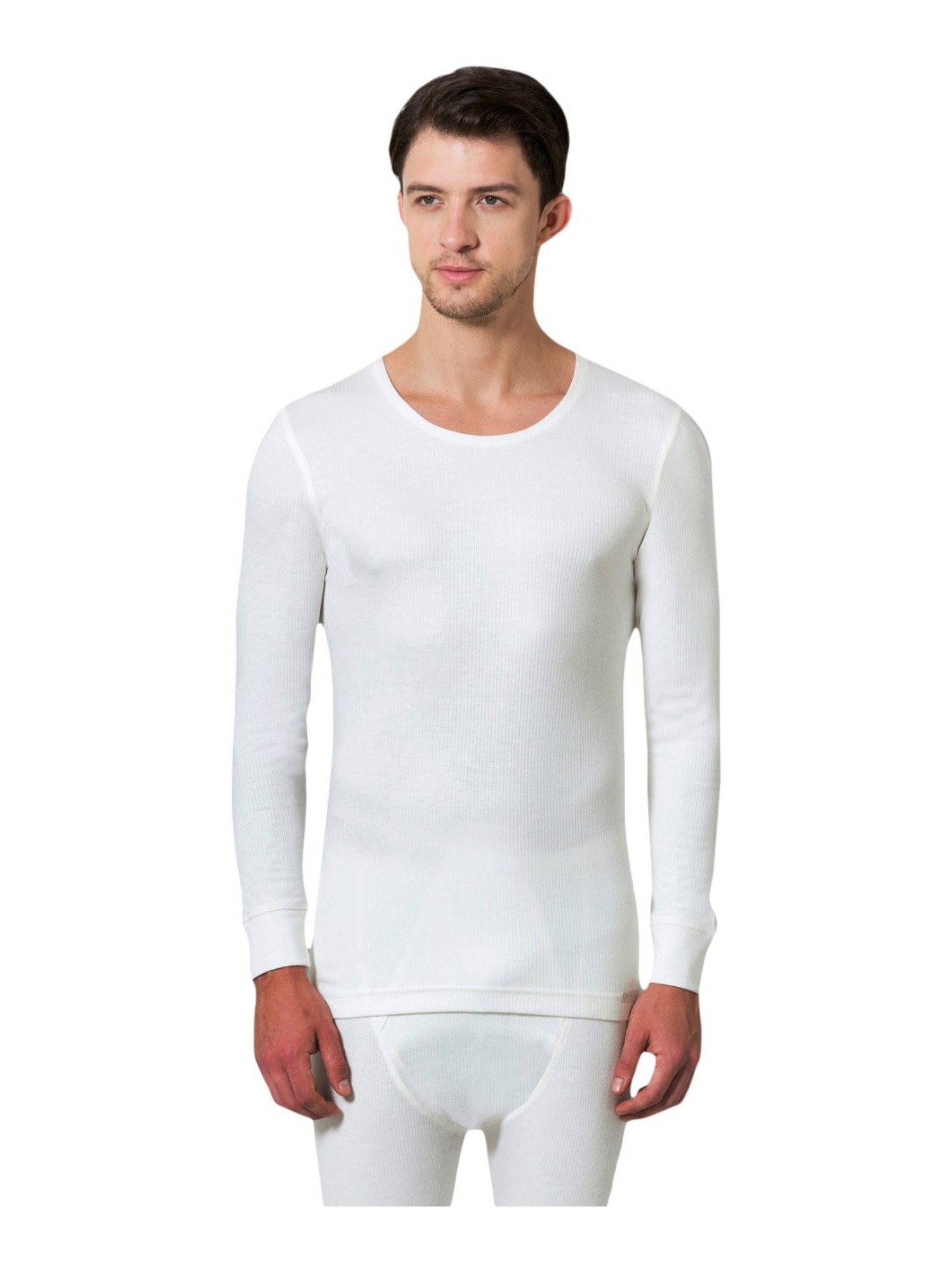 Van Heusen Skinny Fit Warmtech Extra Warm Solid Thermal Top - Ivory