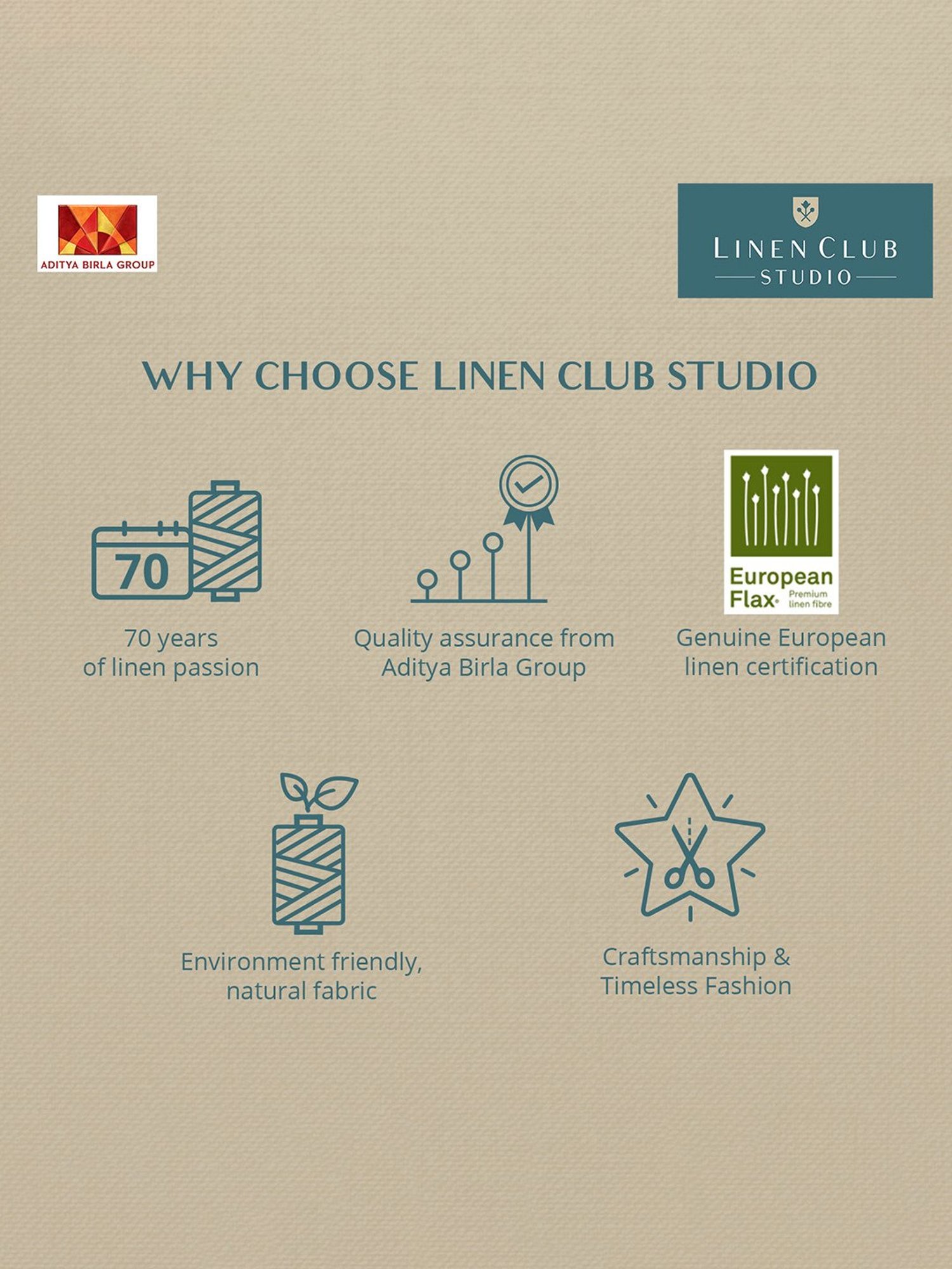 Linen Club Black Printed Linen Kurta