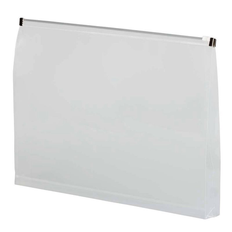 JAM Paper 9 3/4'' x 14 1/2'' 12pk Plastic Envelopes with Zip Closure, Legal Booklet - Clear