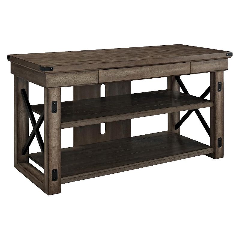 Hathaway Wood Veneer 50 TV Stand Rustic Gray - Room & Joy