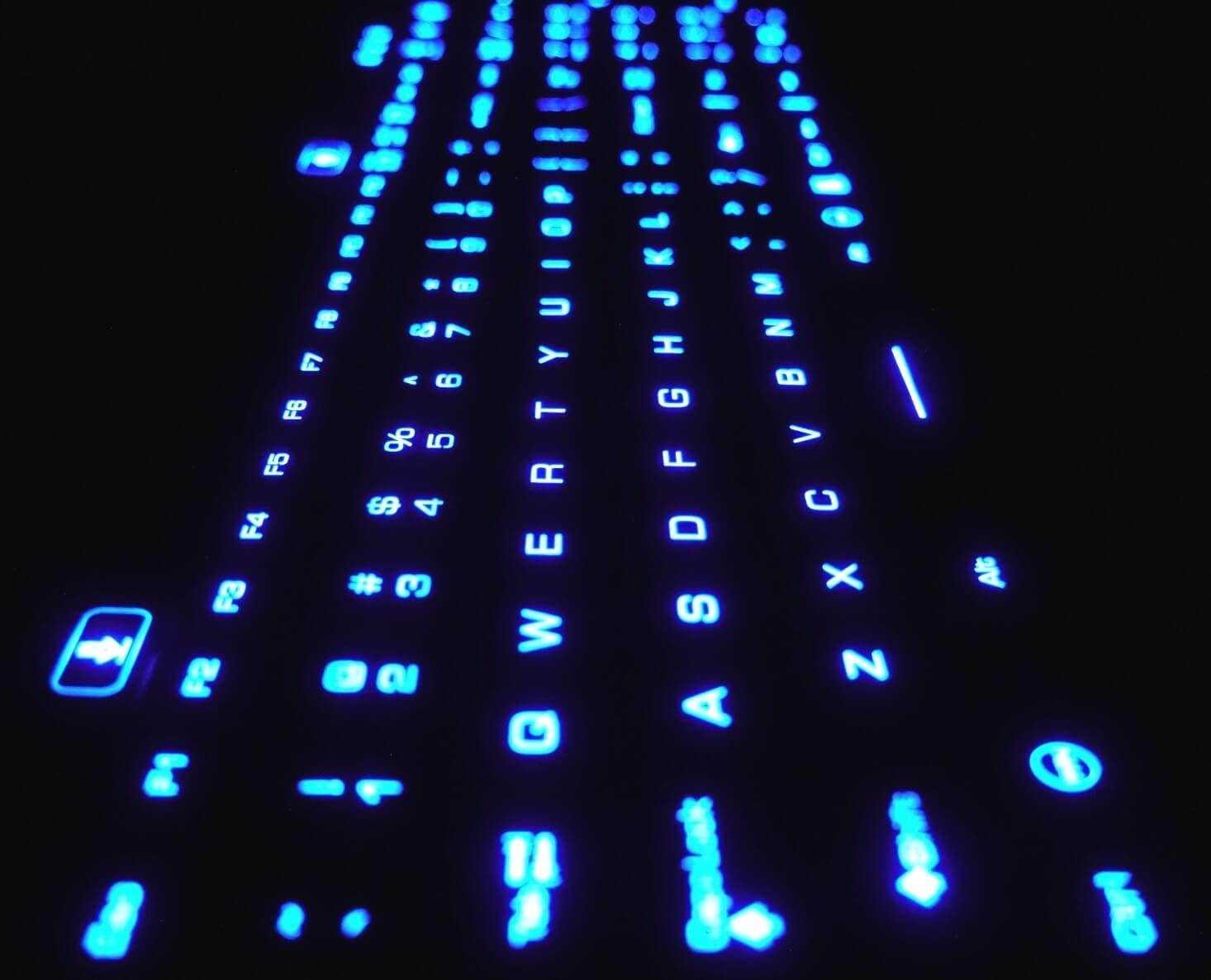 DSI LED Backlit Keyboard with Number Pad - Industrial IP68 Waterproof Rugged Silicone IKB106BL