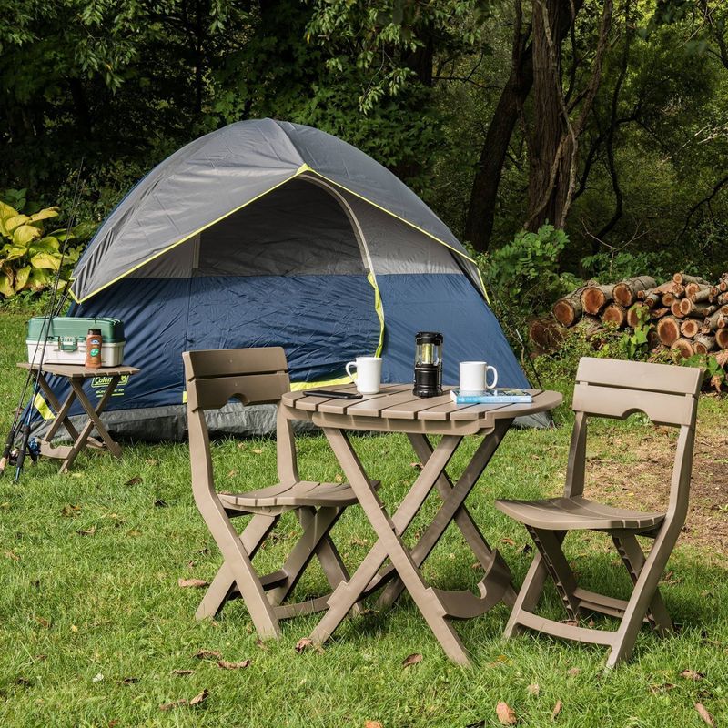 Resin Quik-Fold Cafe Table, Tan -Adams Manufacturing
