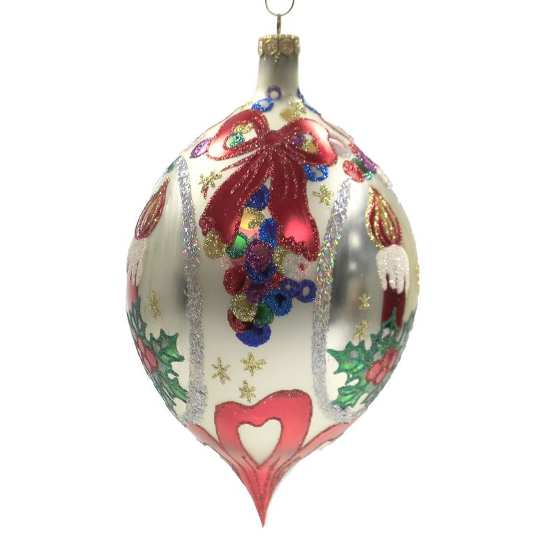 Larry Fraga Christmas Mystery Ornament Teardrop Candle Holly  -  Tree Ornaments
