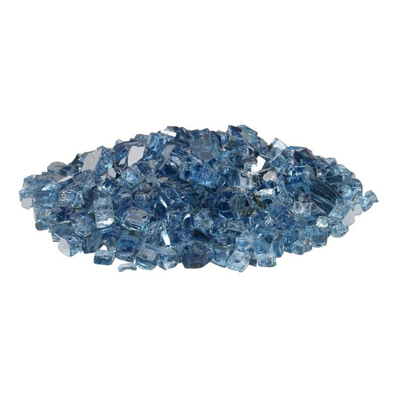 American Fireglass 10 LB Bag 1/4 Inch Reflective Fireplace & Firepit Fire Glass, Pacific Blue