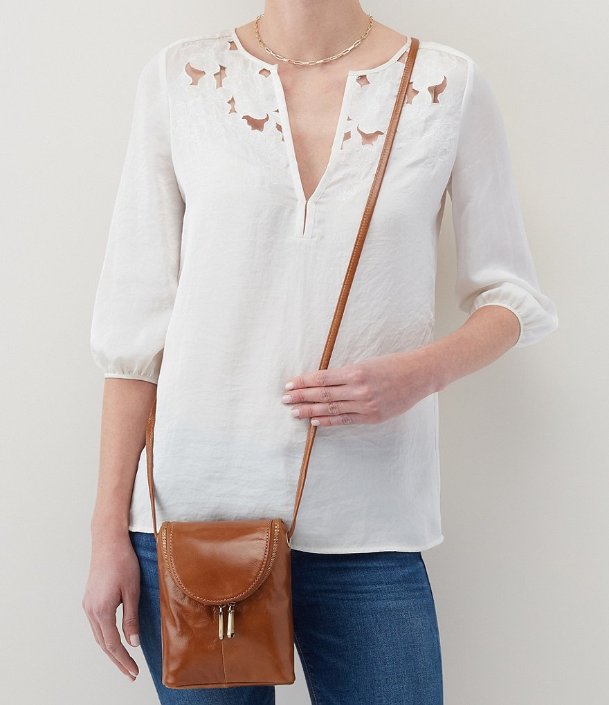 HOBO Fern Leather Zip Crossbody Bag