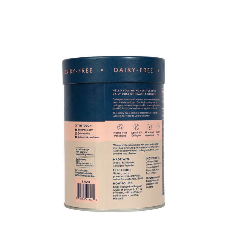DOSE&CO Dairy-Free Collagen Creamer - Caramel - 12oz