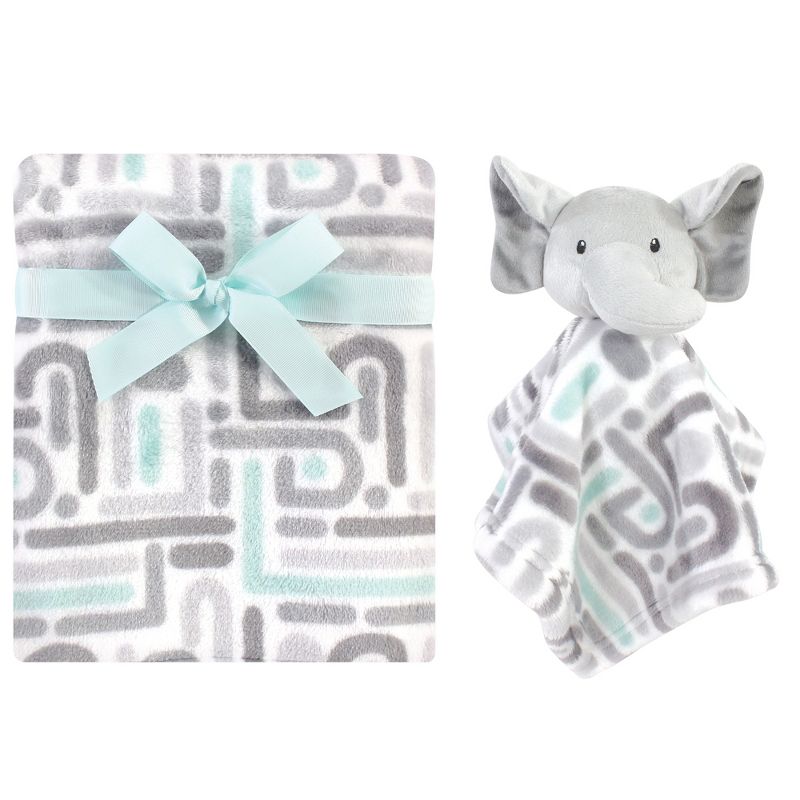 Luvable Friends Baby Plush Blanket and Security Blanket, Terrazzo Elephant, One Size