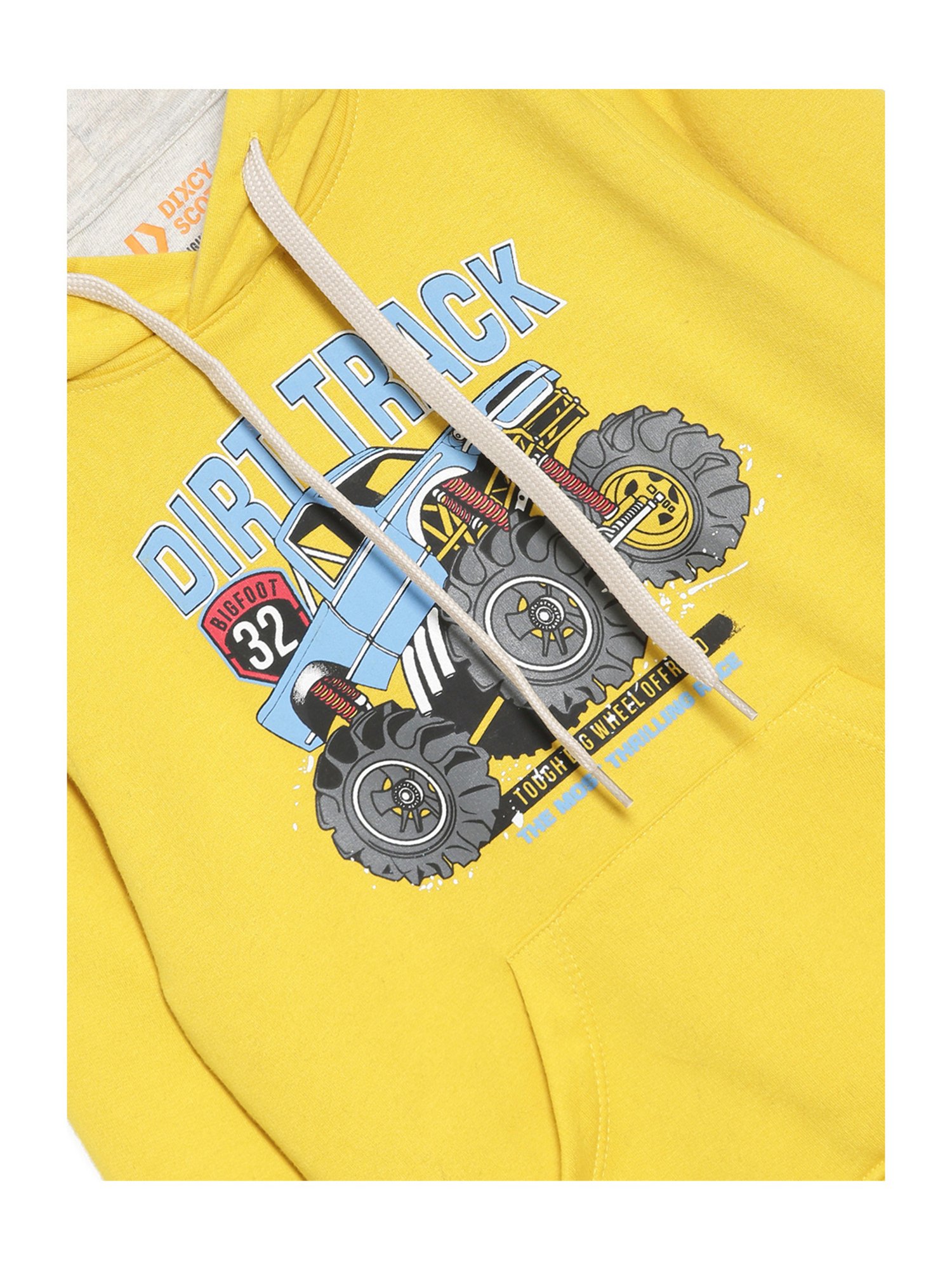 Dixcy Scott Originals Kids Yellow Printed Full Sleeves Hoodie