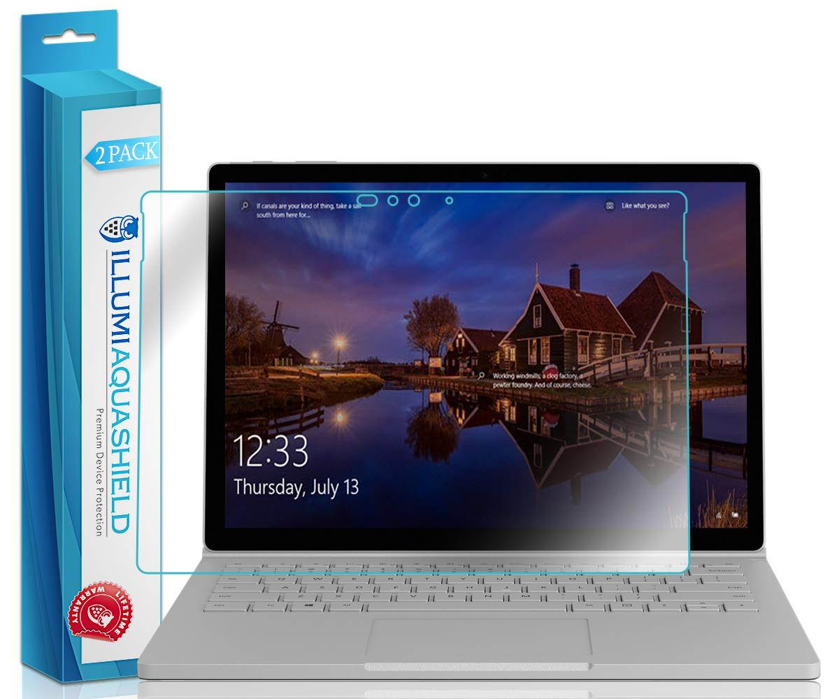 ILLUMI AquaShield Screen Protector Compatible with Microsoft Surface Book 2 (13.5 inch)(2-Pack) No-Bubble High Definition Clear Flexible TPU Film