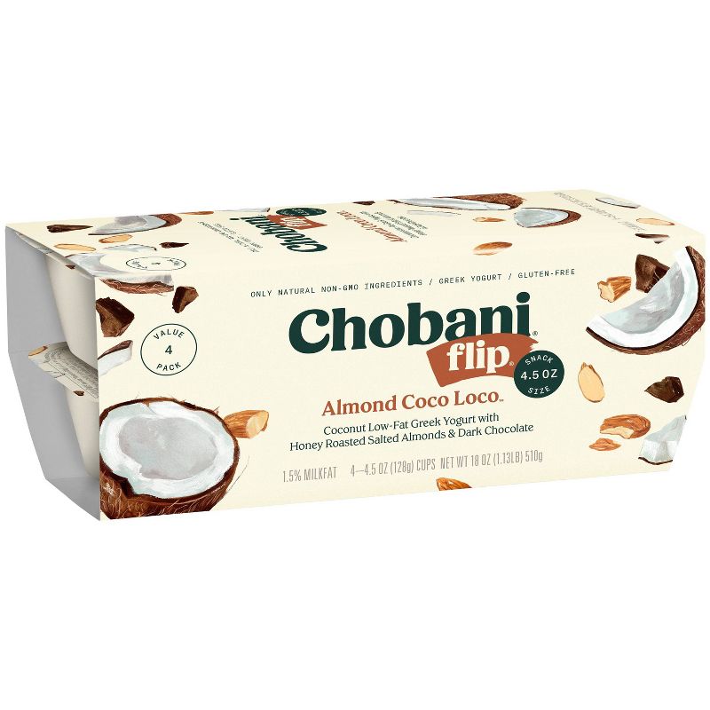Chobani Flip Almond Coco Loco Low Fat Greek Yogurt - 4ct/4.5oz Cups