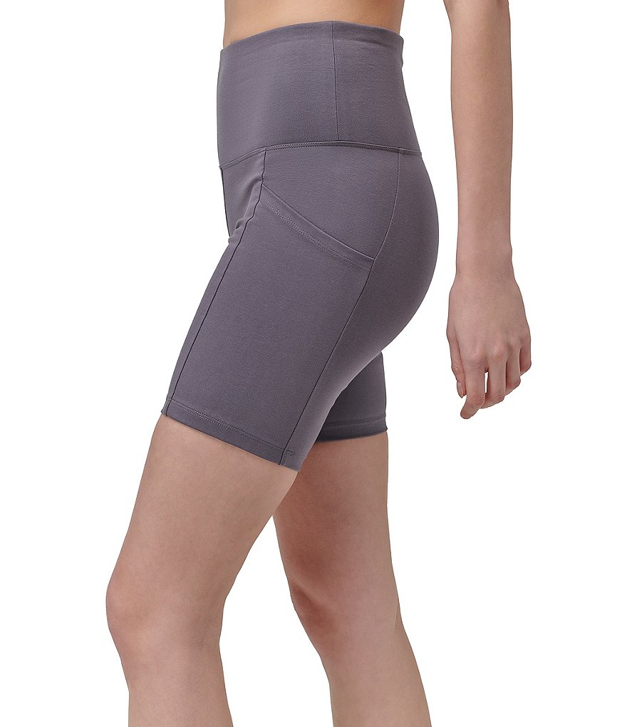 Marc New York Side Pocket High Rise Jersey Knit Biker Shorts