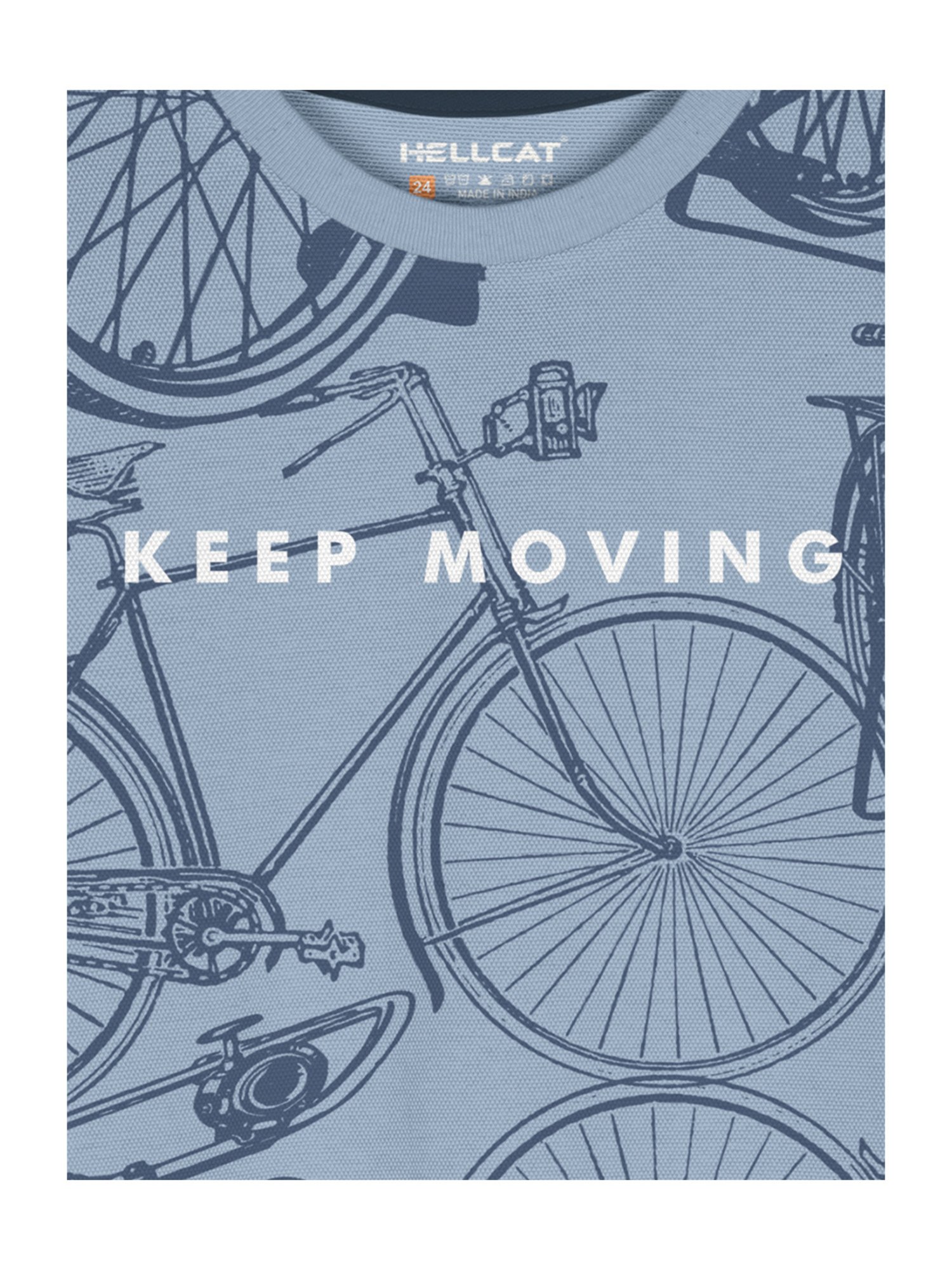 HELLCAT Kids Blue Printed T-Shirt with Shorts