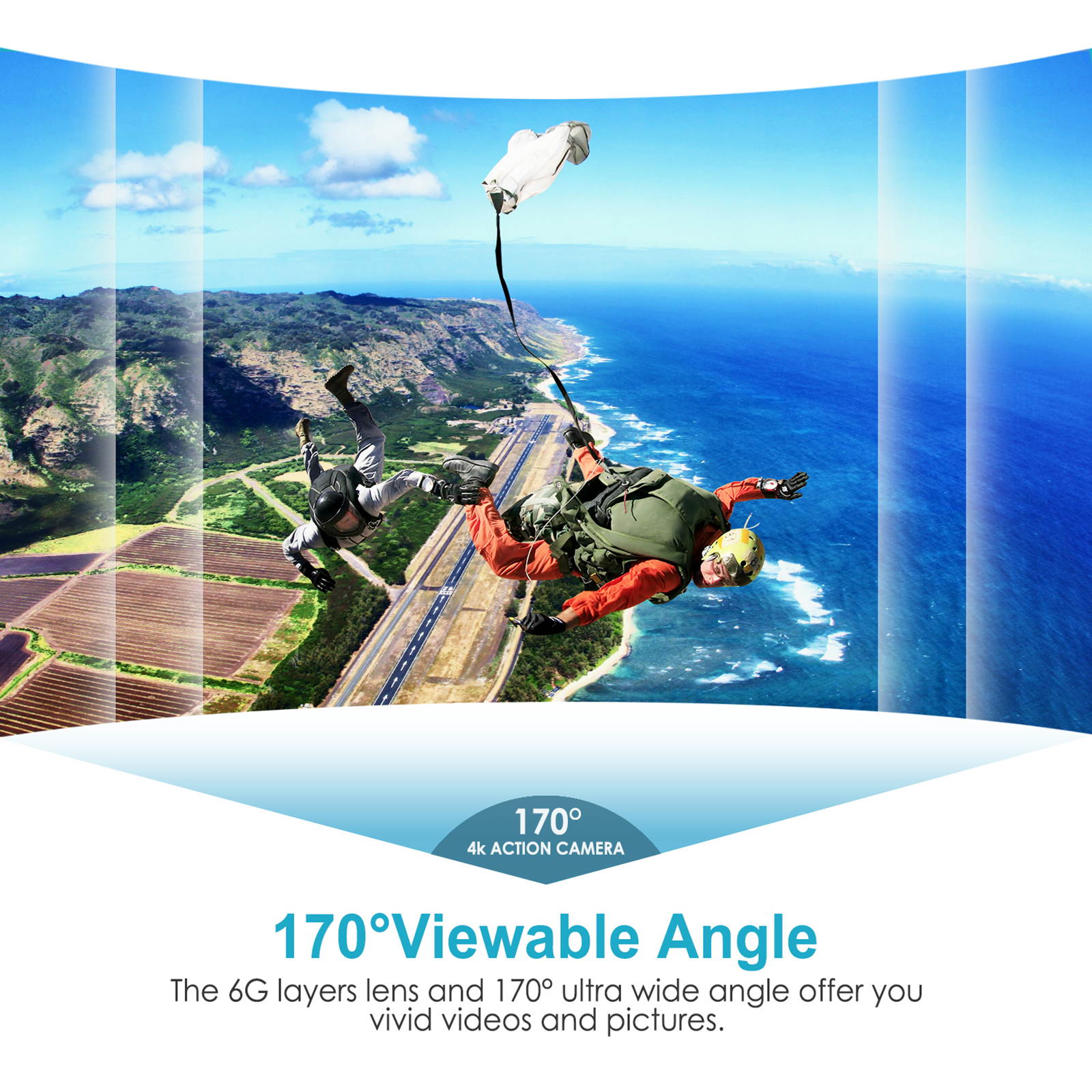 Neewer G1 Ultra HD 4K Action Camera Kit (Blue): 98 ft Underwater Waterproof Cam 16MP 4K/30FPS 170 Degree Wide Angle WiFi Sport Cam High-tech Sensor with Remote/Battery and 50-in-1 Accessory Kit