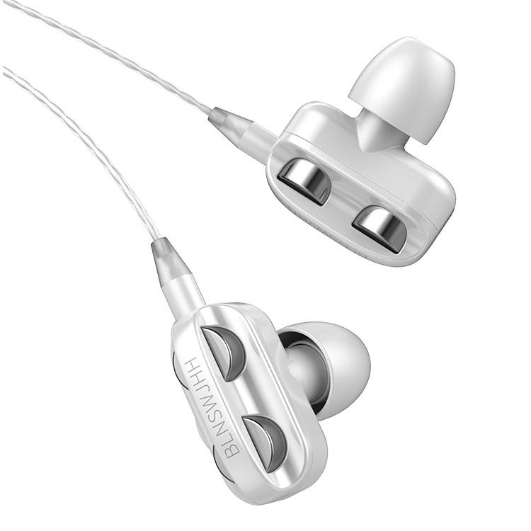 New in-ear earphones, dual dynamic coils and dual speakers are suitable for most smart phone headsets with wire-controlled tuning