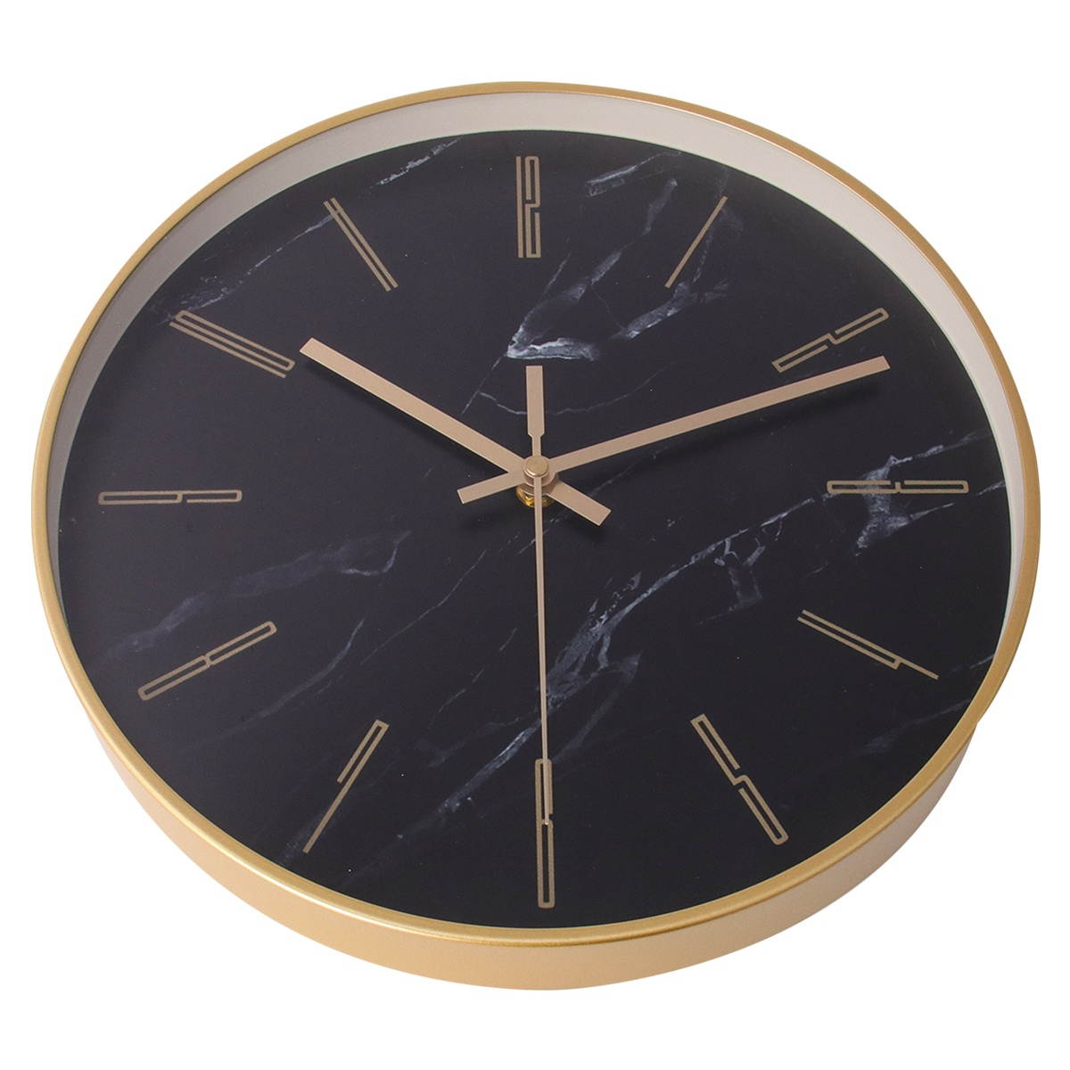 1pc Round Wall Clock Marble Grain Clock Fashion Room Clock Time Display Device for School Home Hotel