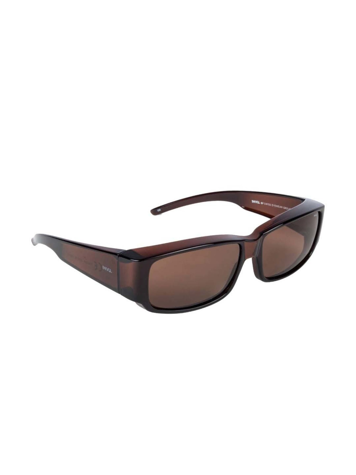 INVU Brown Rectangular UV Protection Sunglasses for Men