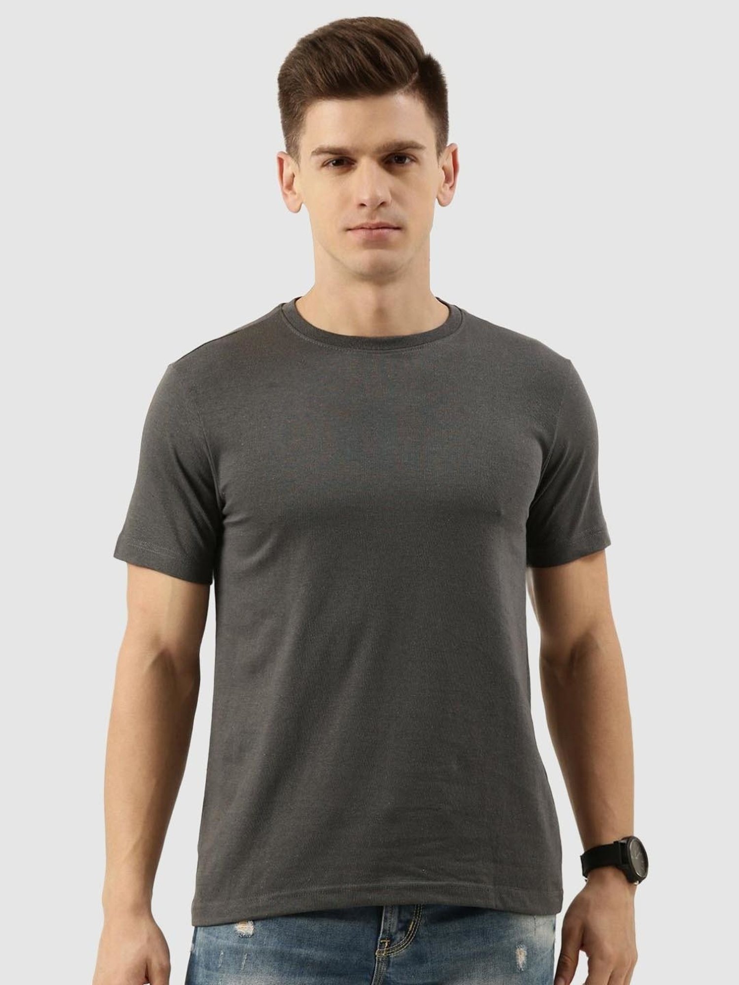 Bene Kleed Grey Regular Fit T-Shirt