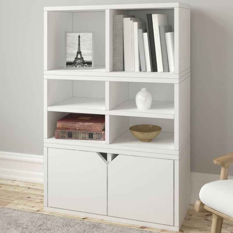 IRIS Tachi Series Modular Wood Stacking Storage Drawer Box Cabinet Cube, Gray