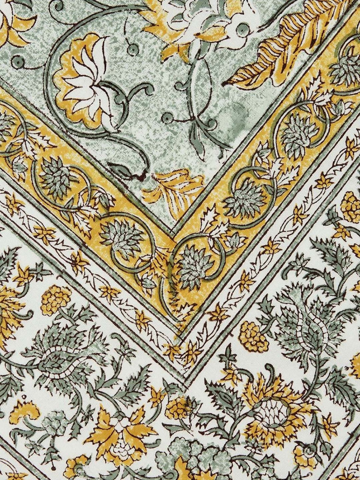 Fabindia Home Ihania Green Cotton 116 TC Double Bed Cover