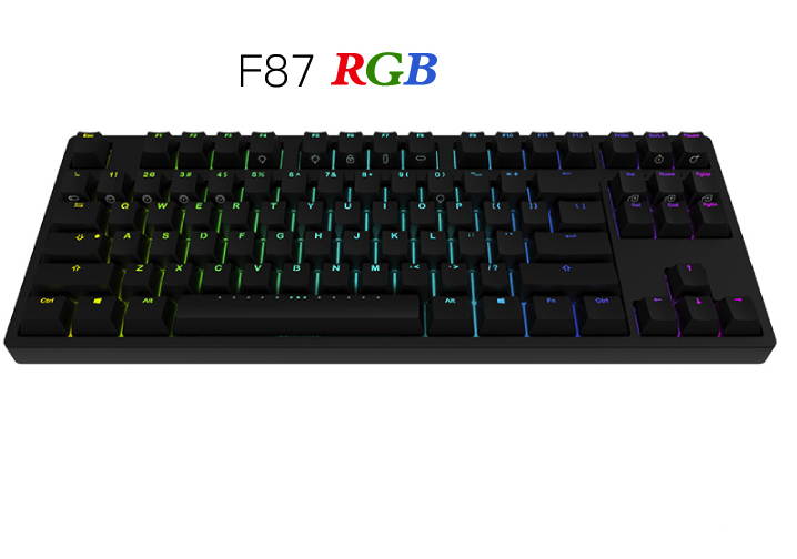 iKBC F87 RGB TKL Mechanical Keyboard with Cherry MX Brown Switch, Black PBT Double Shot Keycap