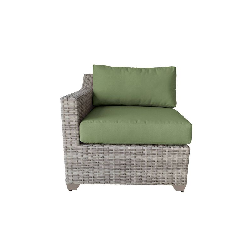 Nolin 7pc Sectional Weathered Brown Frame Sunbrella Spectrum Denim Fabric - La-Z-Boy