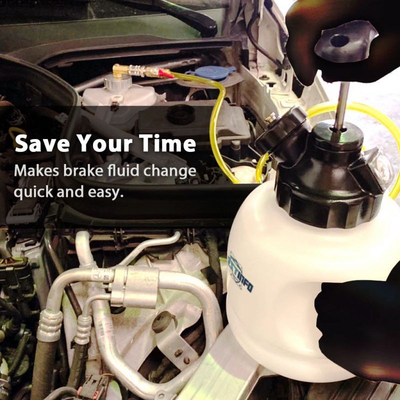 FIRSTINFO 3 Liter Manual Brake Fluid Pressure Bleeder One Person Manual Pump Operation